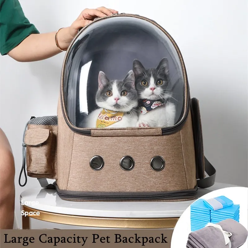 Space Capsule Pet Backpack Cat Carrying Bag Transparent Breathable Large Capacity Outdoor Travel Cat Dog Backpack Pet Supplies
