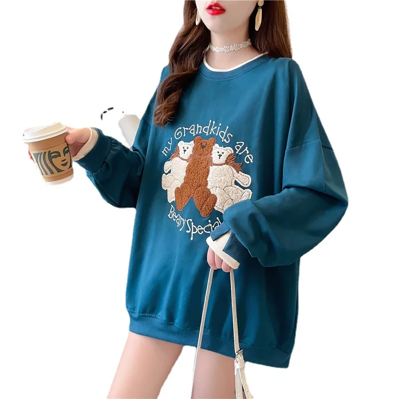 

Early Autumn Of 2021 New Fake Two-Piece Loose Casual Fashion Long-Sleeved Oversized Hooded Sweater Women A0101