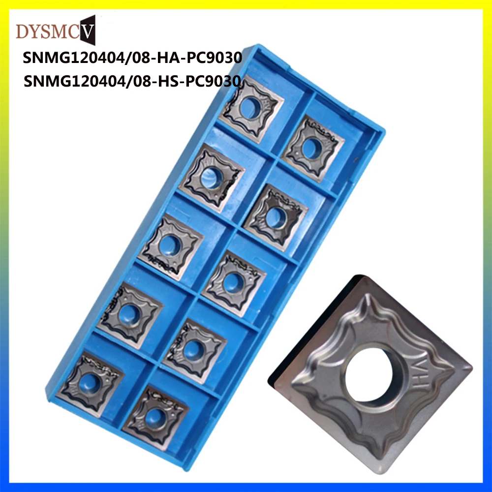 

10pcs SNMG120404 HS PC9030 Carbide Inserts SNMG 120408 HA Stainless Steel Blade Cutter CNC Lathe External Turning Tool