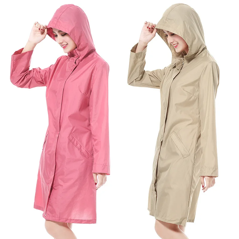 Outdoor Softshell Jacket Coat Women Solid Rain Plus Size Hooded Raincoat Windproof Long Hot Sale | Дом и сад