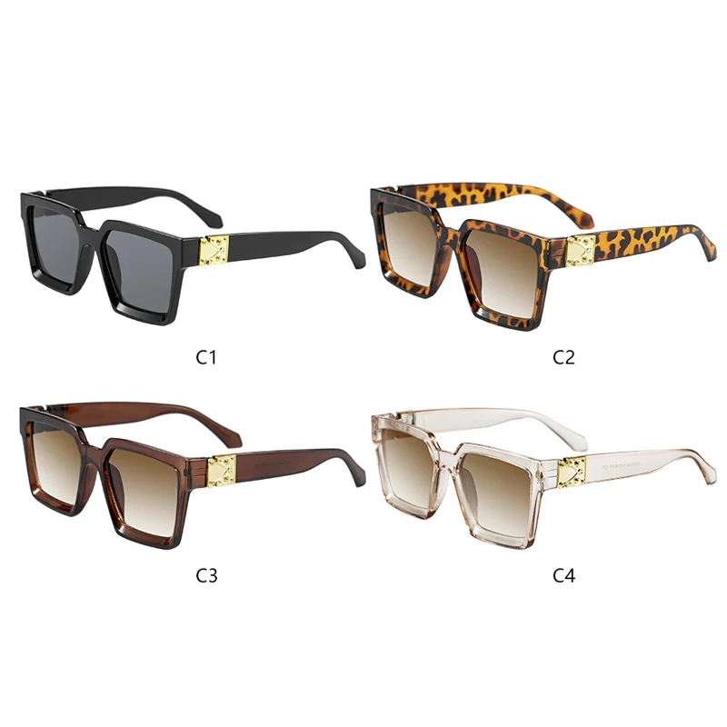 

2021 Square Women New Brand Designer Black lunette de soleil femme Vintage Sun Glasses for men Women Sunglasses UV400