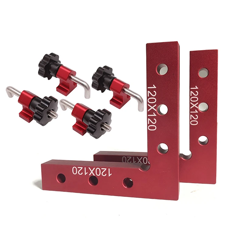 

120mm Woodworking Right Angle Ruler 90 Degree L-shaped Auxiliary Square Corner Clamps Aluminium Alloy Positioning Plates Fixing