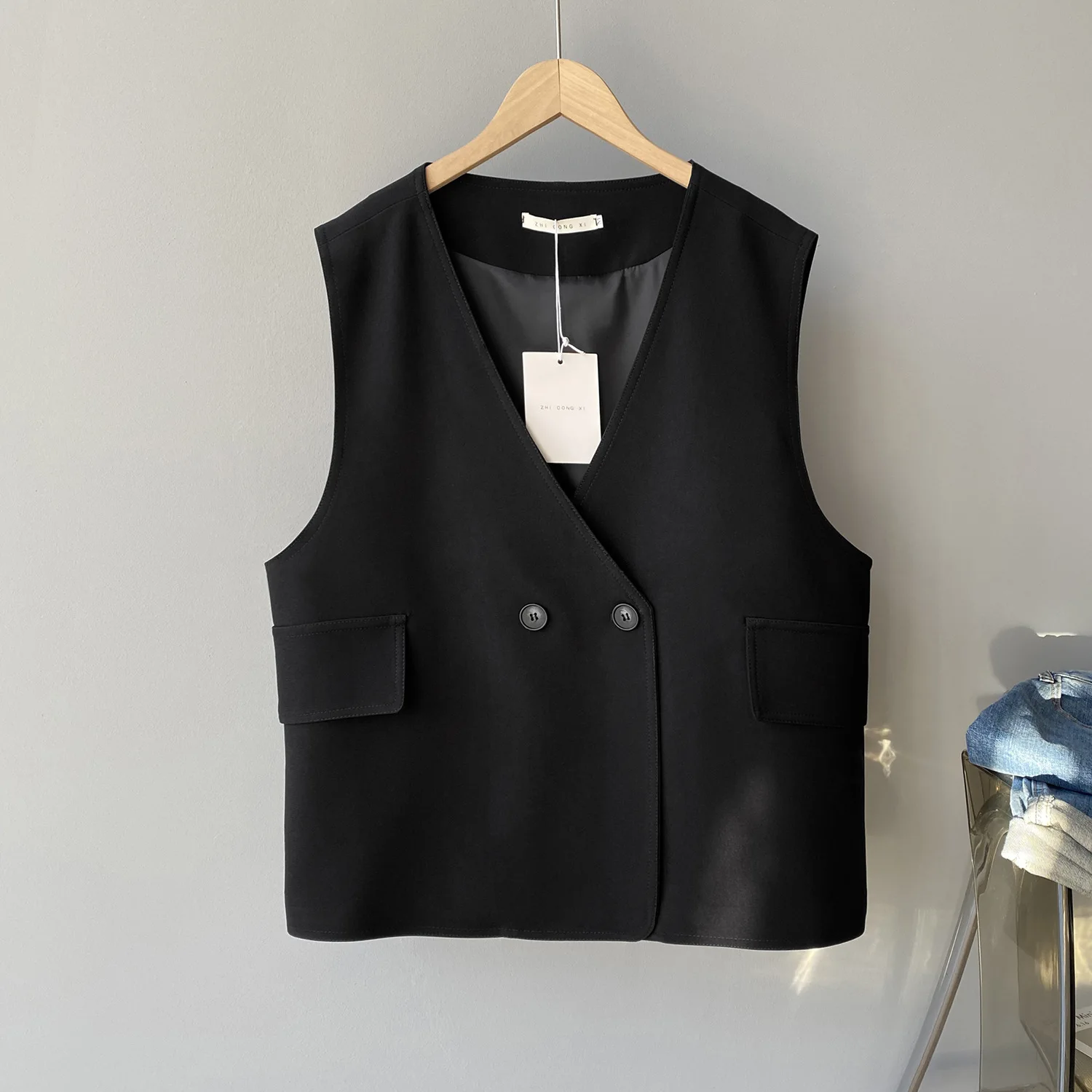 

Mooirue Spring Elegant Women Suit Vest Waistcoat Loose Casual Sleeveless Suit Coat