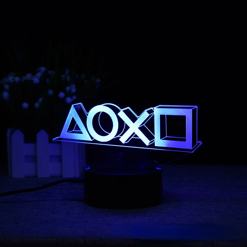 

Game Console Handle Desk Set Lighting Decoration LED 3D Night Light on Desktop Console Icon Logo Sensor Light Decoration Gift