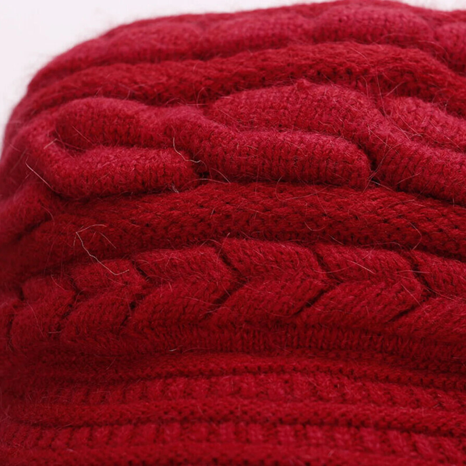 

Autumn and Winter Rabbit Wool Knitted Hat Ladies Fashion Warm Woolen Hat Thick Earmuff Hat JL