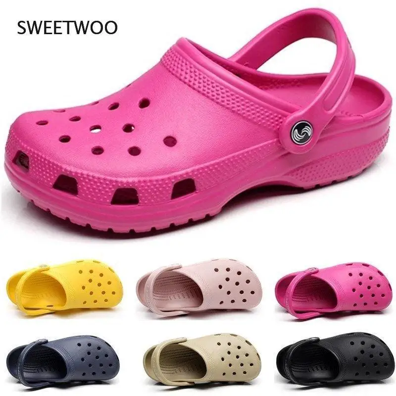 

2020 Summer New Clogs Sandals Men's Beach Sandals Women's Flat Bottomed Garden Jelly Cool Shoes