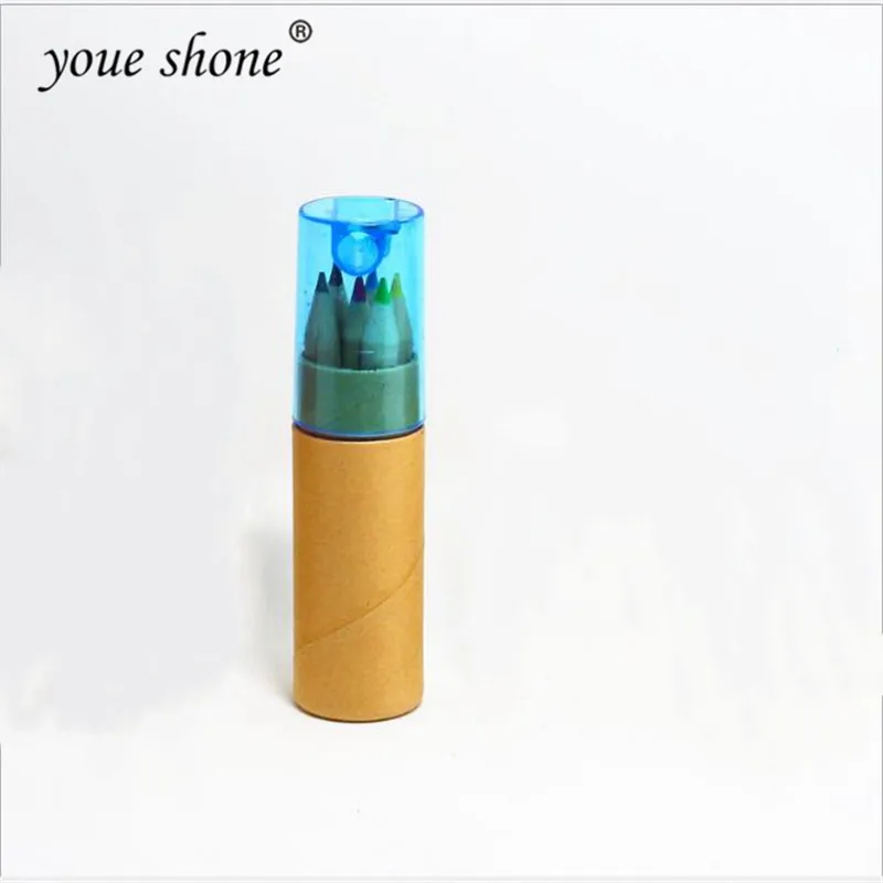 6 шт. в крафт бумажной коробке цветной карандаш с точилкой для карандашей Набор