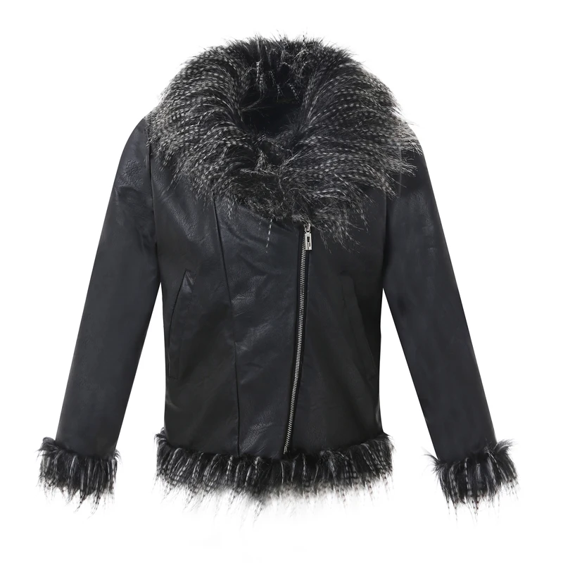 Black Faux Fur Coat Short Turn -down Collar Women Coats and Jacket Winter Furry Casual Fashion Winter Slim Outwear Real Photos