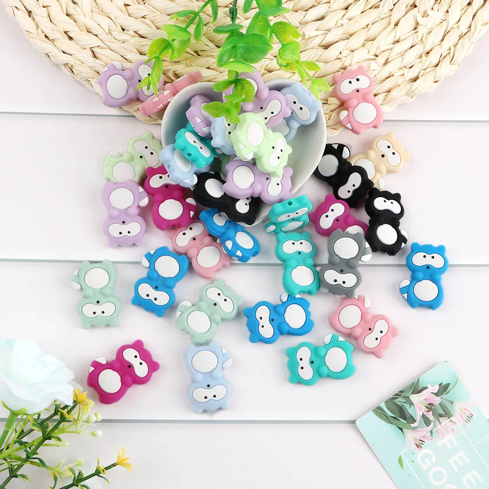 Kovict-Cuentas de silicona para chupete de beb&eacute;, accesorios de Clip para morder, sin BPA, DIY, cadena de chupete, juguetes, 10 Uds.-0