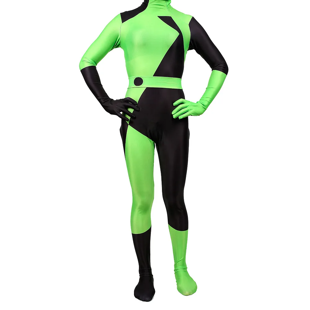 Костюм супер злодеев Shego из Ким возможен костюмы на Хэллоуин лайкры и спандекса