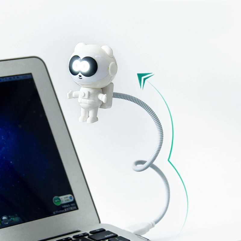 

K3NE 1PCS USB Power Supply Smart Astronaut Reading Lamp Kids Room USB Charging Lamp Led Mini Flexible Night Lamp