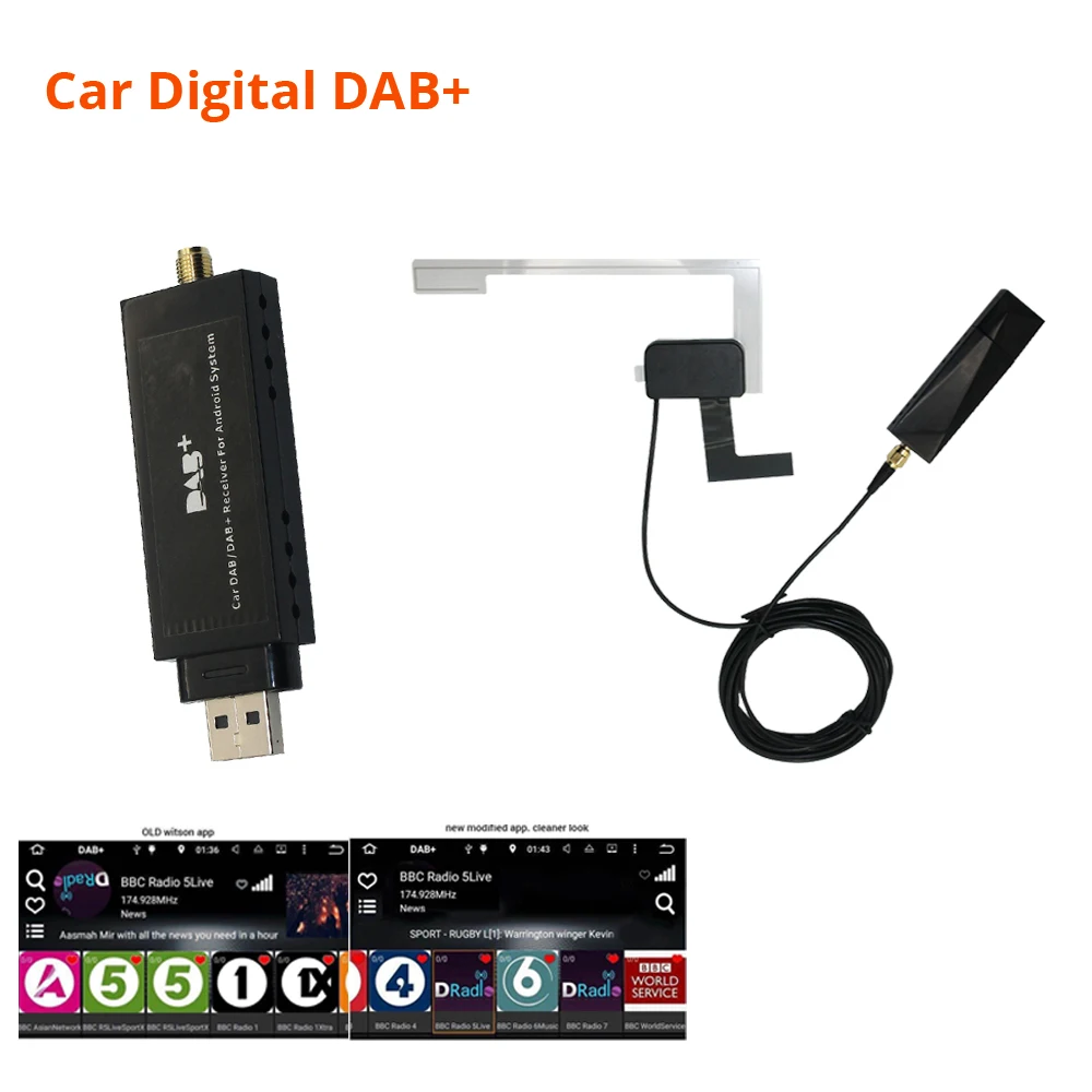 

Dab Radio Receiver In Car Antenna Digital DAB+ Adapter Aux Tuner Box Audio USB Amplified Android Decoding Radios Loop Antenna