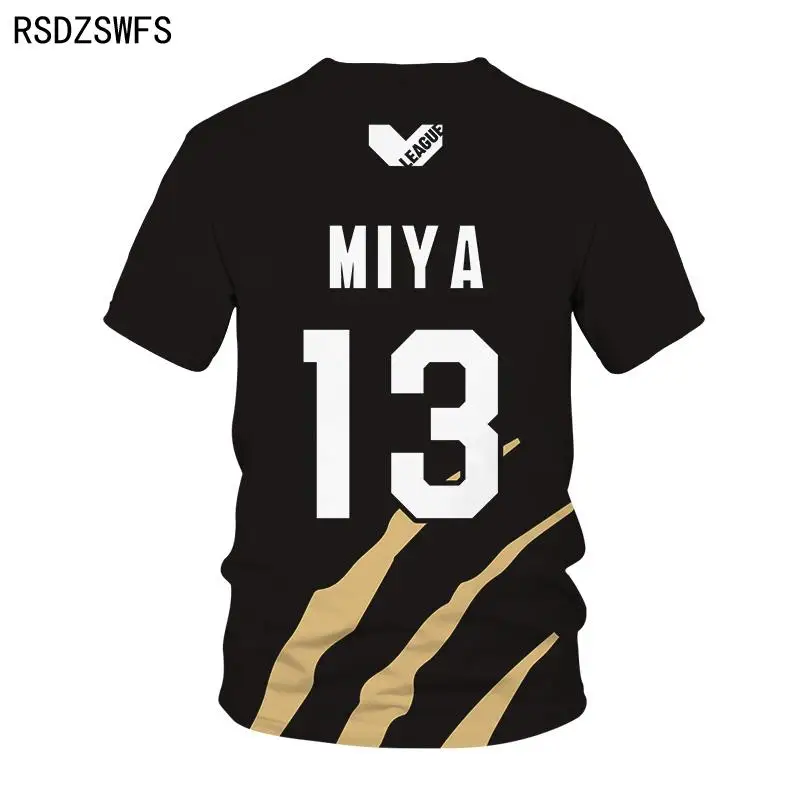 Футболка с 3D принтом Аниме Haikyuu MSBY черный шакал Спортивная повседневная мужская и