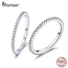 BAMOER 2 цвета прозрачный CZ Engeagement кольца для женщин Свадебные минималистичные простые 925 пробы серебряные аксессуары GXR066 кольца женские серебро 925 ювелирные изделия
