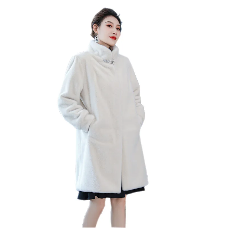 (yihaodi garment making) new Korean version of China Haining imitation mink fur coat in autumn and winter 2021 women's single si