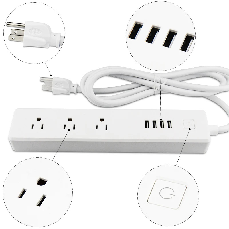 Wifi умная электрическая розетка USB порт пульт дистанционного управления Tuya Smart Life