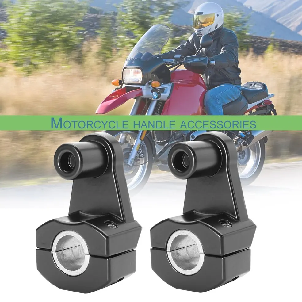 2PCs Universal Motorcycle HandleBar Front Handle Fat Bar Mount Clamps Riser Anodized Finish Mount for 28/22mm Handlebar