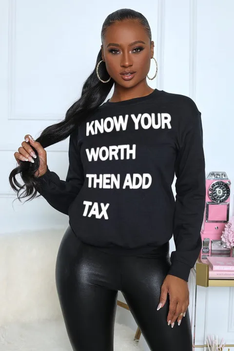 

ChocoMist Top Street O Neck Letter Print Black T-shirt Z218