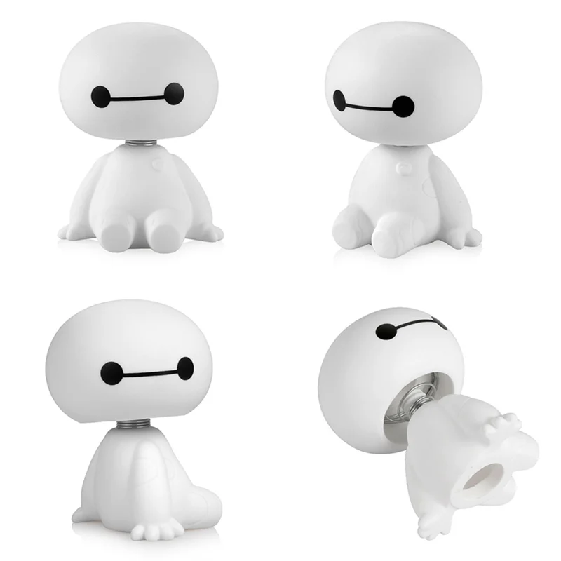 Мультяшный пластиковый робот Baymax Вибрирующая голова фигурка украшения для