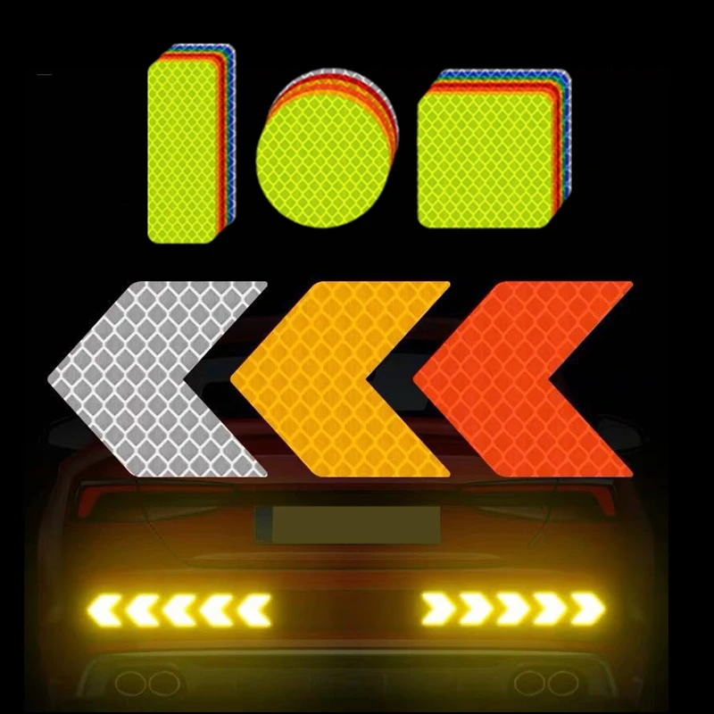 10 шт светоотражающая лента Защитная Наклейка для грузовика мотоцикл велосипед