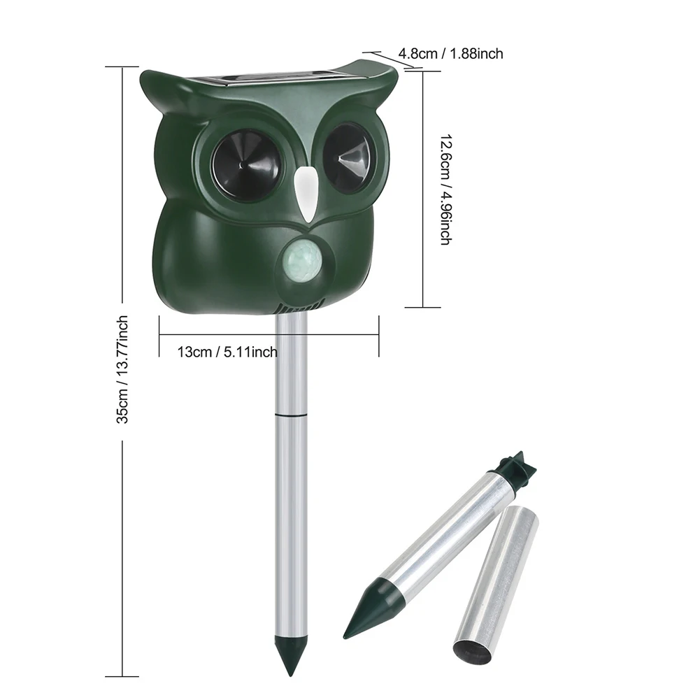 

Solar Animal Repeller Ultrasonic Outdoor Waterproof Flashing Light Motion Sensor Mice Squirrel Mole Animal Repellent Accessories
