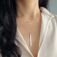 long pendant metal circle necklaces pendants for women simple design necklace stylish stainless steel jewelry