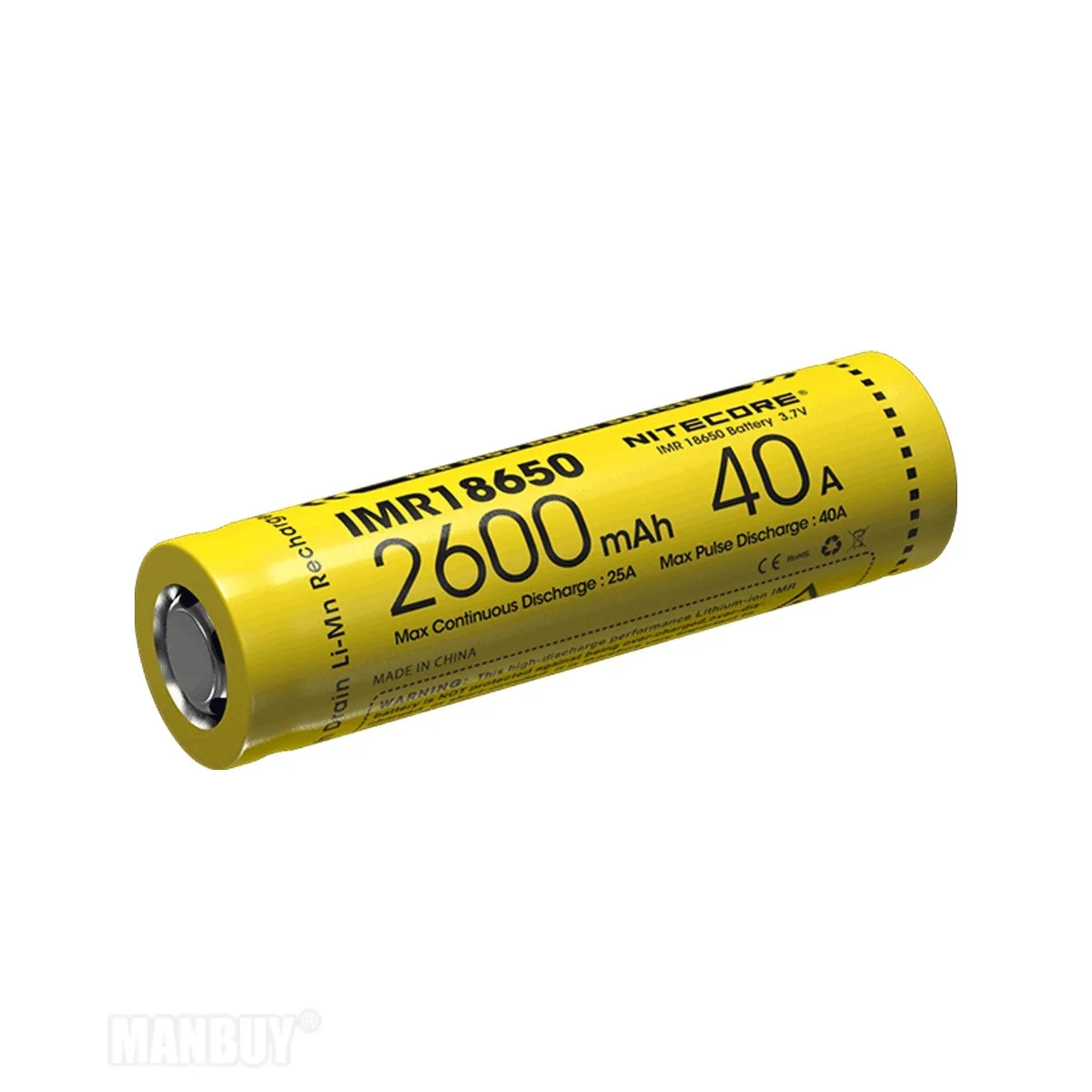 Аккумуляторная батарея NITECORE Power IMR18650 2600 мА/ч 40A 3 7 В литий ионная защита высокая