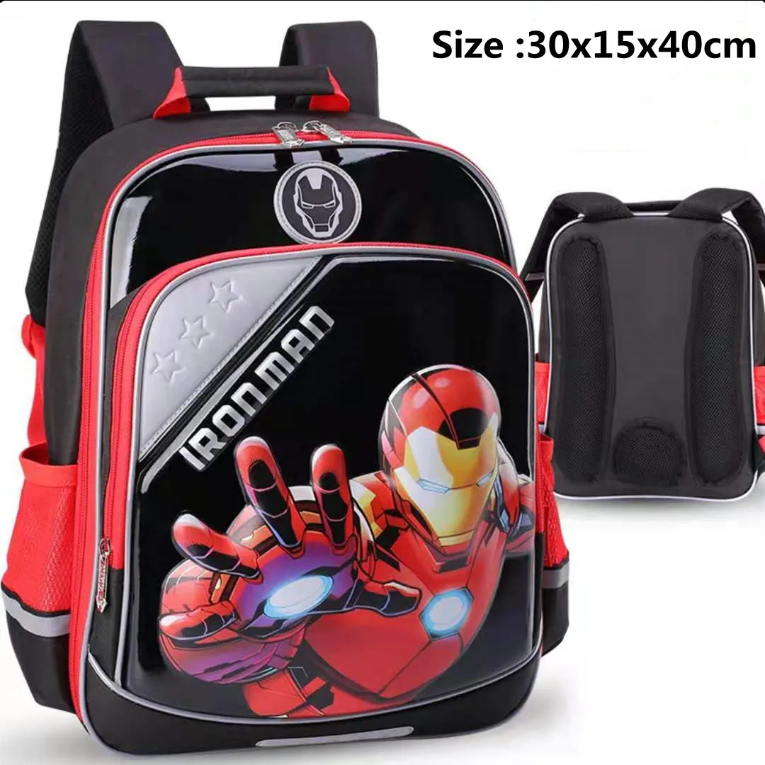 Disney New School Bags For Boys Primary Student Shoulder Backpack Grade 1-5 Spider Iron Man Caption America Kid Gifts Mochila