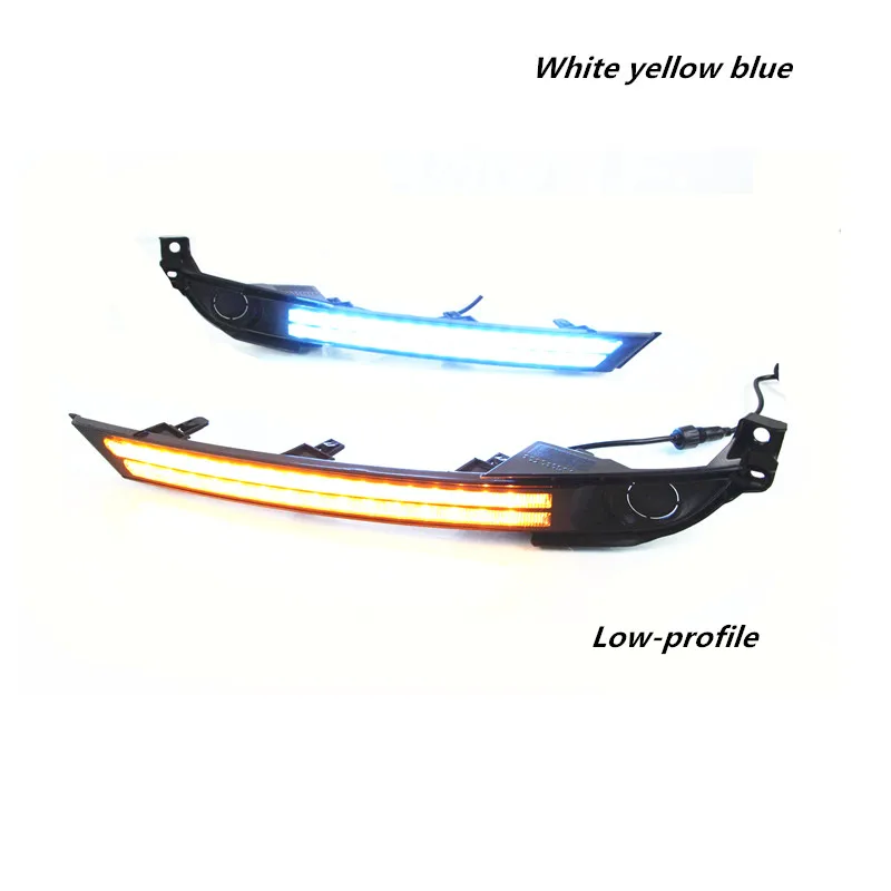 White yellow blue Динамический сигнал поворота желтого цвета, водонепроницаемый автомобильный DRL Подходит для Mazda CX-5 CX5-19 12 В, светодиодный светильник дневного света, Дневной светильник - Цвет: White yellow blue
