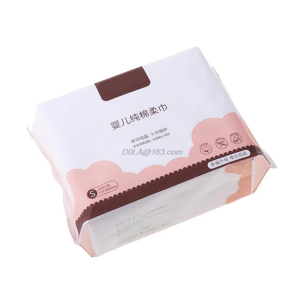 100 шт. мягкие влажные салфетки из сухого хлопка для беременных безопасная гигиена