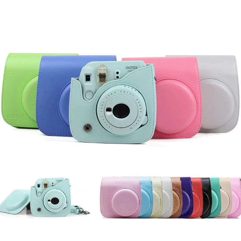Модный защитный чехол на плечо для камеры Fujifilm Polaroid Mini 8 + 9 Instax кожаная пленка