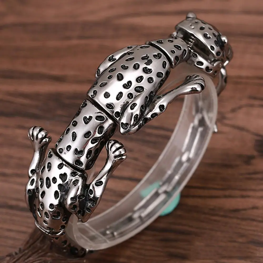 Браслет мужской из нержавеющей стали с гепардом трендовый браслет