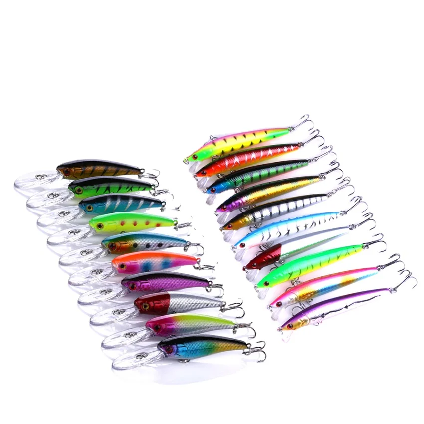 

20 шт., набор Блесен minoloa, пластиковая искусственная блесна, набор бионических приманок для рыбной ловли