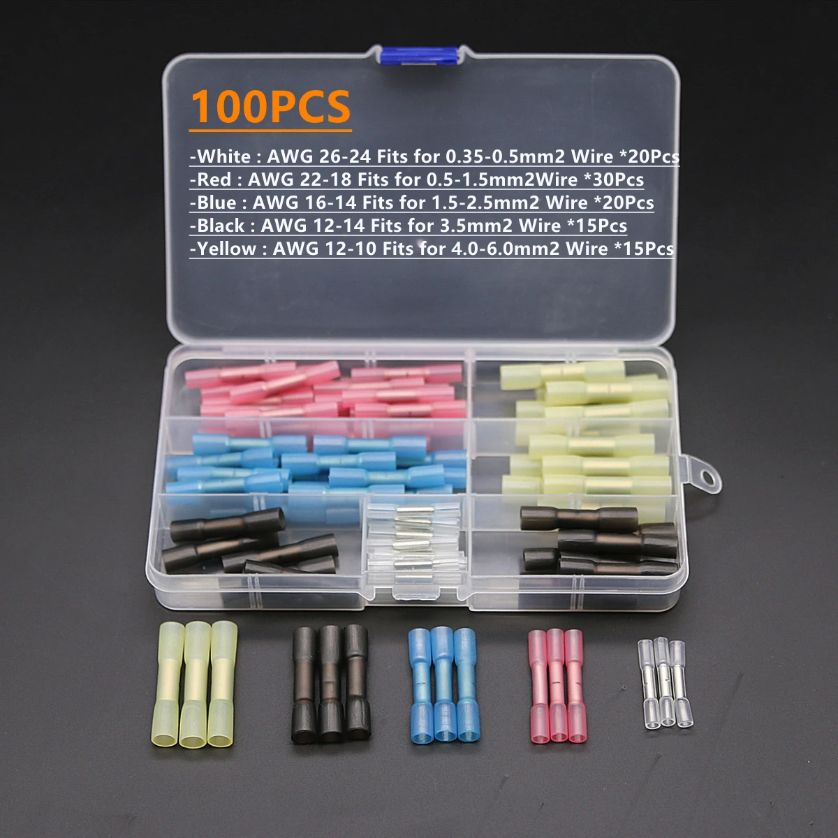 100 шт. Водонепроницаемый терм усадочная соединители проводов Электрический