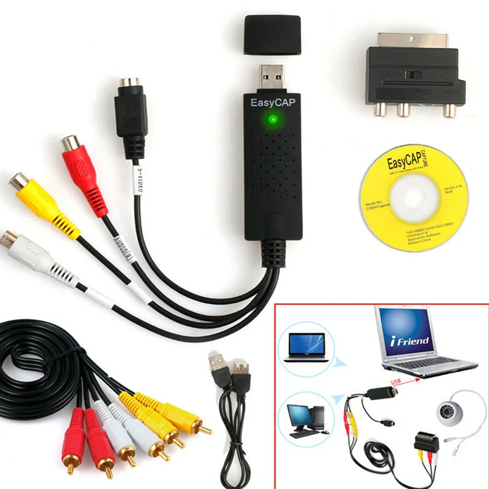 USB 2 0 конвертер VHS в DVD Конвертация аналогового видео цифровой формат аудио запись