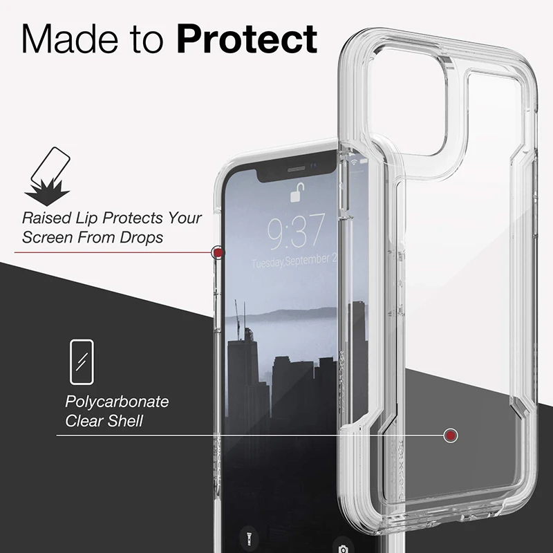 Защитный прозрачный чехол X Doria для iPhone 11 Pro Max защитный в стиле милитари Pro|Бамперы|