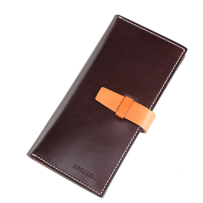 W4467 coffee BISON DENIM мужской бумажник из натуральной кожи, классический длинный клатч, кошелек с отделением для монет, на молнии, кошелек для телефона, Роскошный кошелек для мужчин - Цвет: W4467 coffee