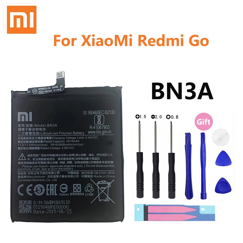 

Xiao Mi Original Phone Battery BN3A For Xiaomi Redmi Go RedmiGo High Quality 3000mAh Phone Replacement Batteries