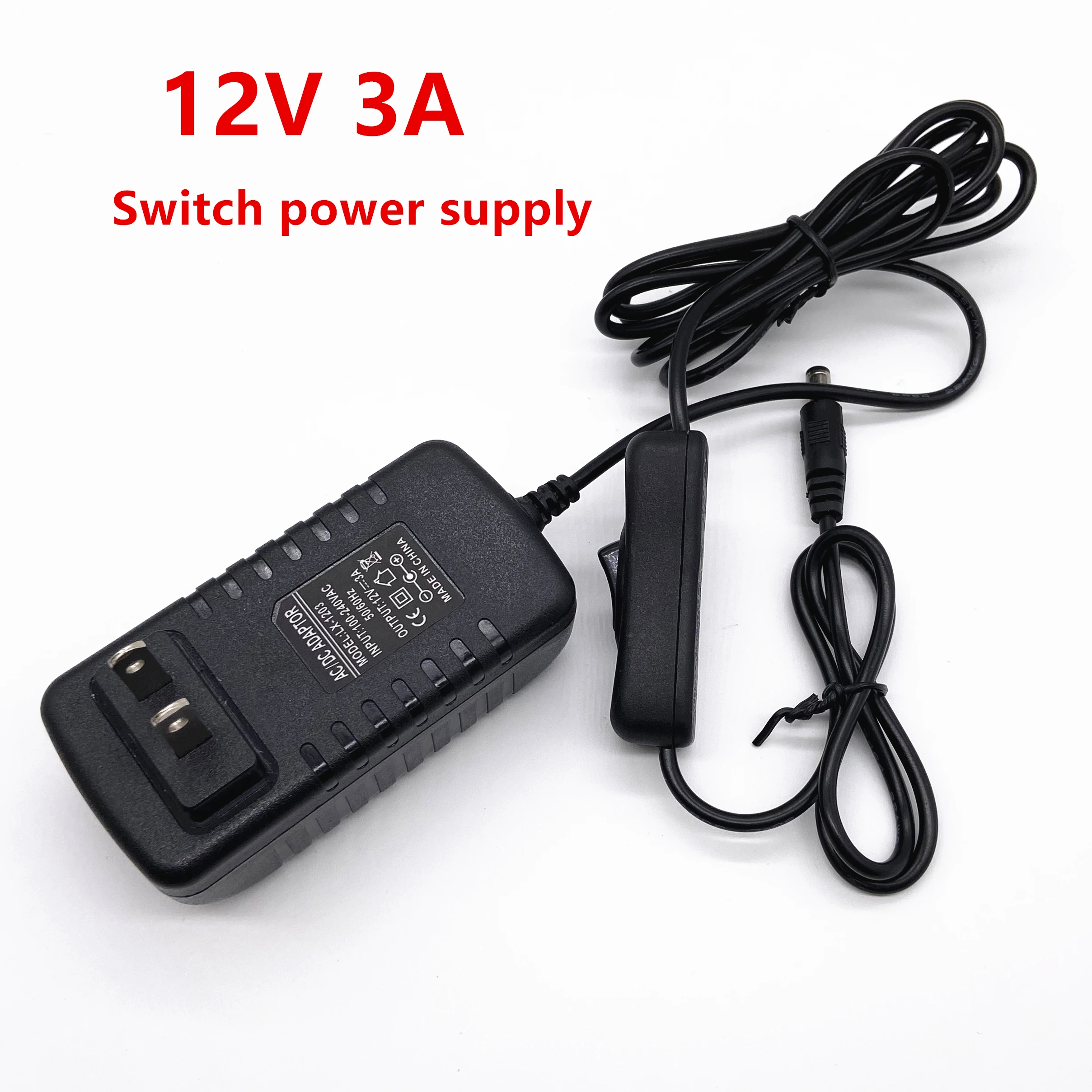 110 240V Питание 12V 3A Переключатель ВКЛ/ВЫКЛ адаптер 5 мм * 2 1 Мужской ACDC штепсельная