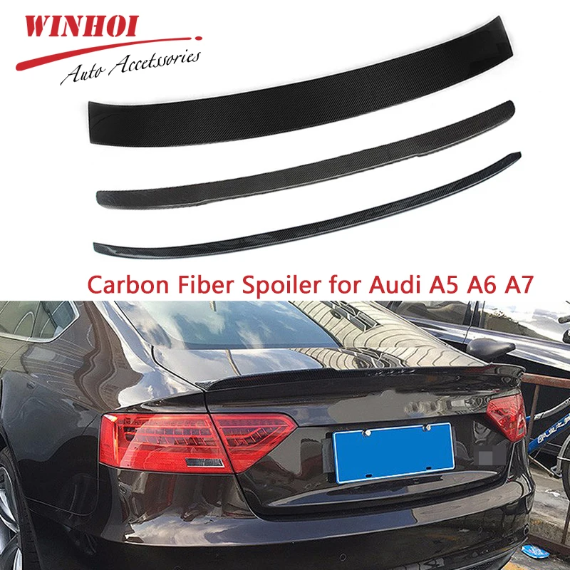Автомобильный спойлер заднего крыла из углеродного волокна для Audi A5 8T 2007-16 A6 C7