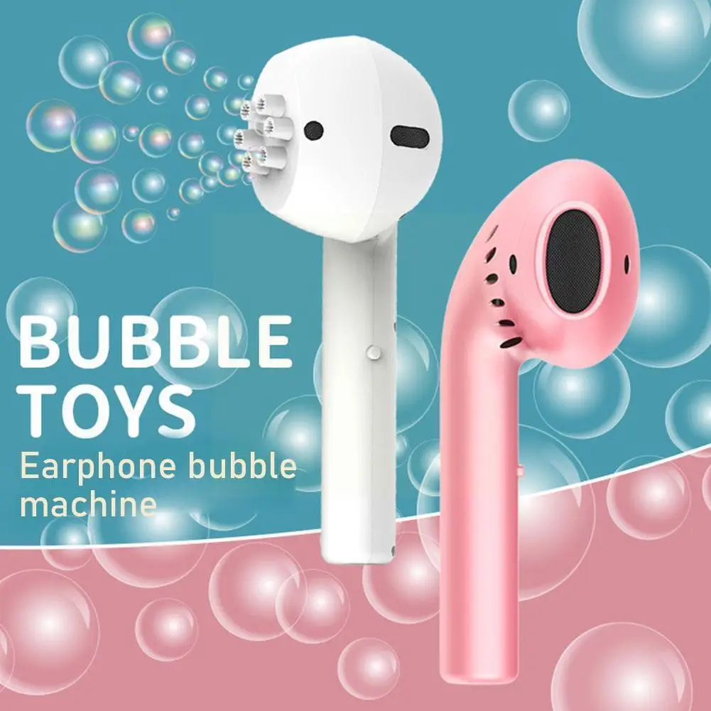 

Cute Earphone Bubble Machine Soap Bubbles Magic Bubble For Children Summer Outdoor Toys Automatic Bubble Machine A6m2