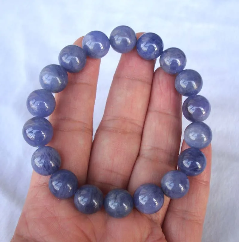 Free Shipping Natural Tanzanite Round 11.5mm Beads Bracelet Women Man Jewelry | Украшения и аксессуары