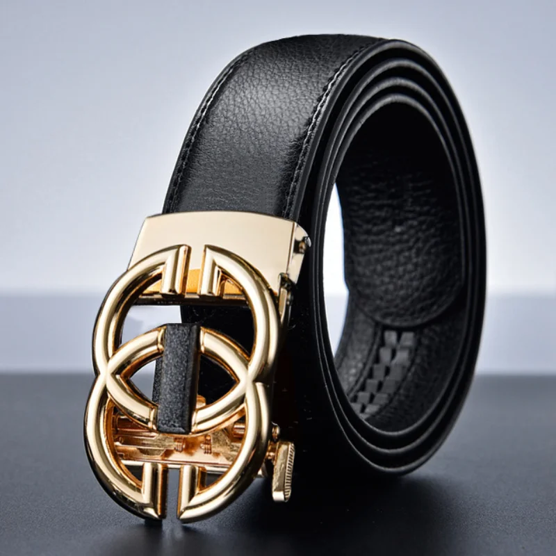 

MDA New Men's Fashion High Quality Designer Genuine Leather Belts Luxury Women's Belt Automatic Buckle Brand Business Belts