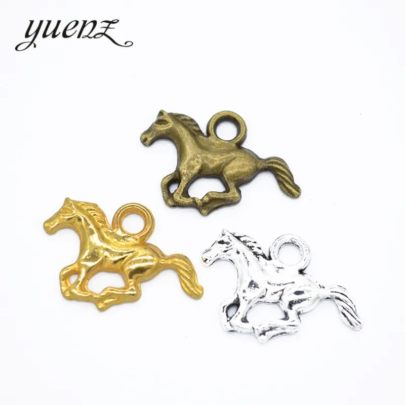 Модные посеребренные Подвески 40 шт. металлическая подвеска в виде лошади diy