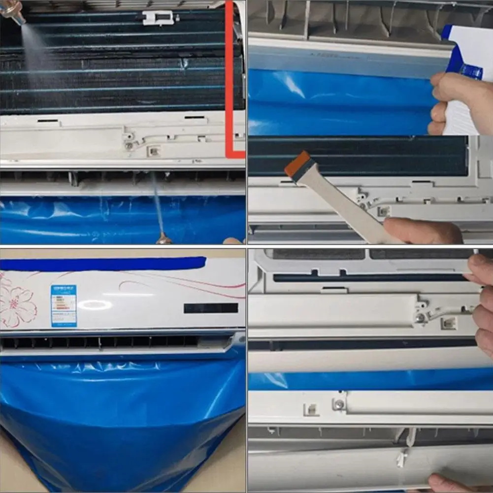 

Air Conditioner Cleaning Cover With Water Pipe Waterproof Air Conditioner Below 1.5P Cleaning Dust Protection Cleaning Bag Cover
