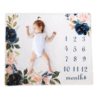baby monthly milestone blanket soft flannel infant toddler photography accessory backdrop photo prop for newborn growth souvenir