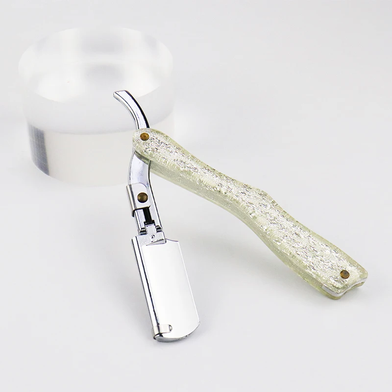 Japanese Style Crystal Status Handle Men'S Shaving Tools Beard Folding Straight Razor Holder Barber | Красота и здоровье