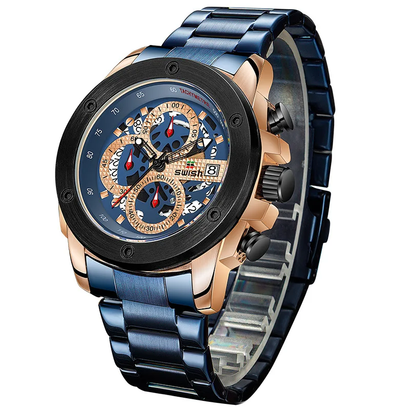 

Men's multi-function watch new casual personality watch fashion popular student steel band quartz watch
