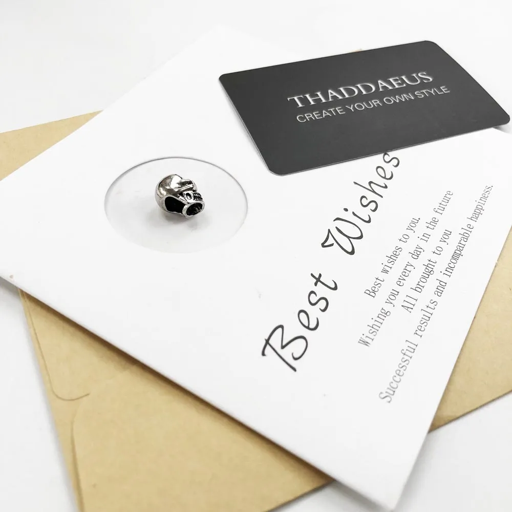 Бусины в форме черепа 925 Стерлингового Серебра Талисманы подходит браслет