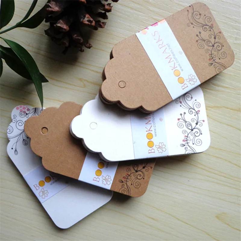 

20 pieces Of Coffee Classic White Kraft Paper Printed DIY Graffiti Bookmark Packaging Decoration Message Card Tag